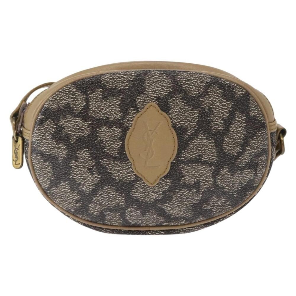 Saint Laurent Coated Canvas Shoulder Bag Beige